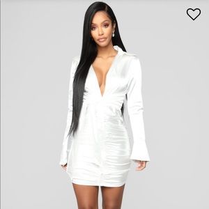 Fashion Nova “You’re Not Slick” Mini White Dress